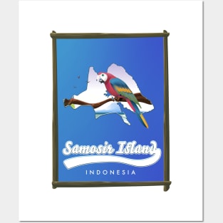 samosir island Indonesia map Posters and Art